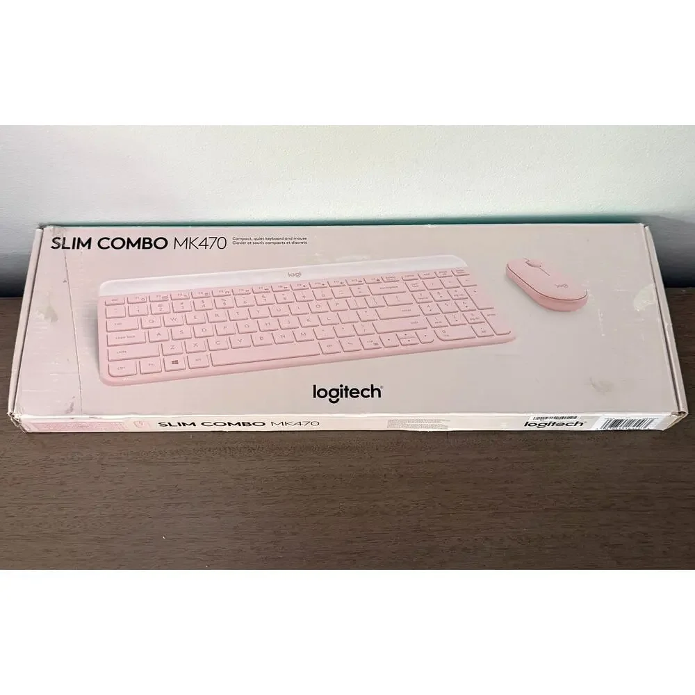 Logitech MK470 Keyboard PINK USB-A Low-Profile Full-Size Keyboard - NO MOUSE